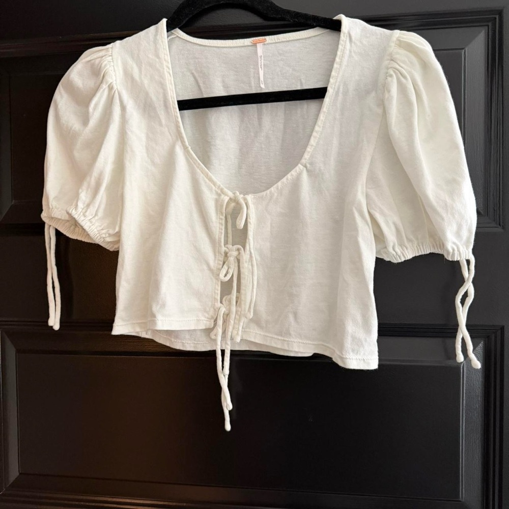 Free People Tie Front Top